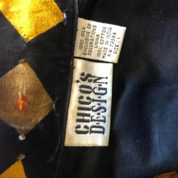 100% Silk Chico’s Design Multi Color Pattern Women Blouse Plus Size 1/1X - Picture 4 of 5